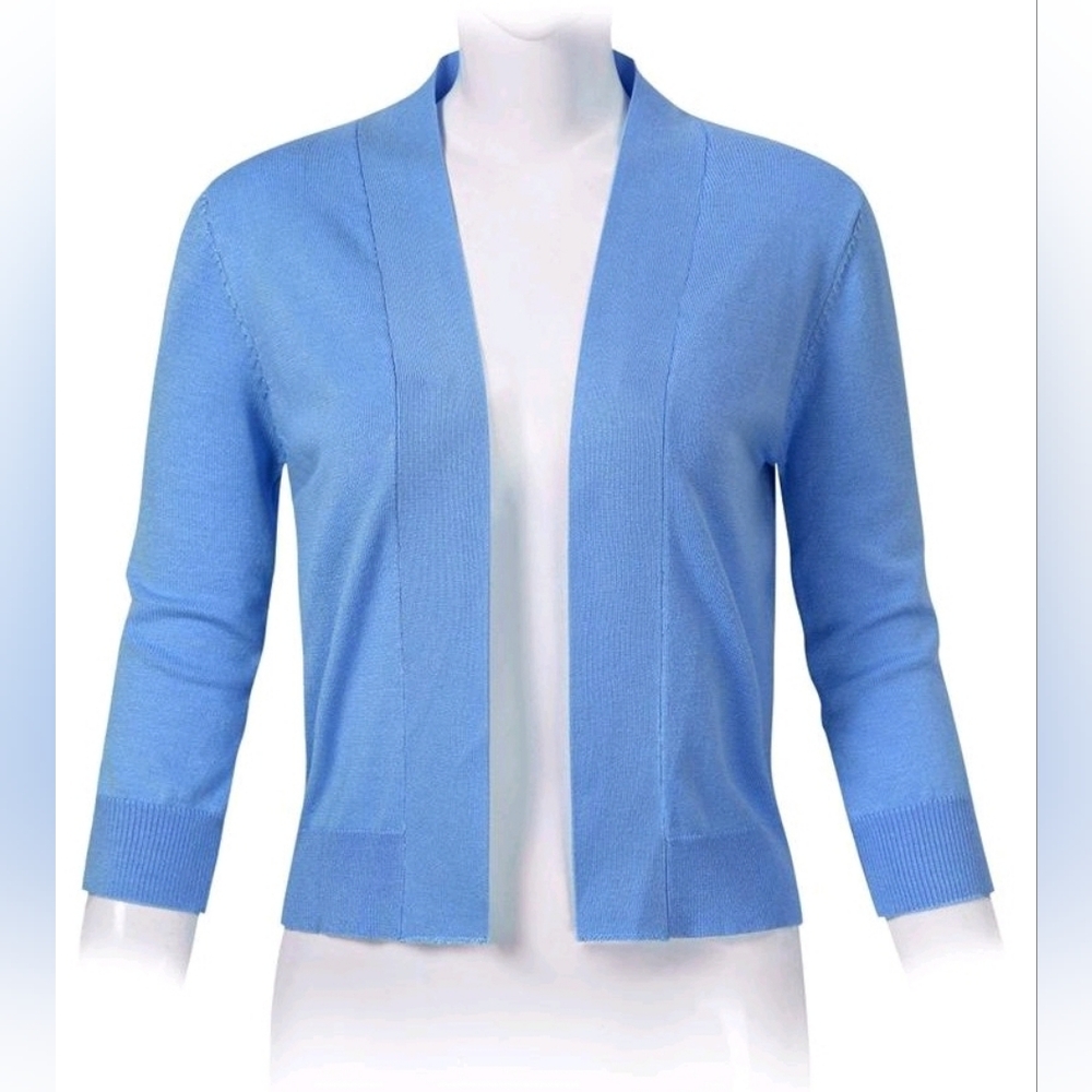 New with tags! Glory Star Womens XS Blue Open Front Cardigan Sweater